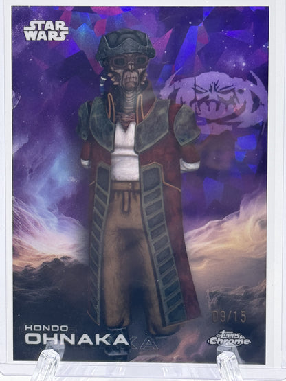 2025 Topps Chrome Star Wars #123 Hondo Ohnaka 9/15 Purple Sapphire
