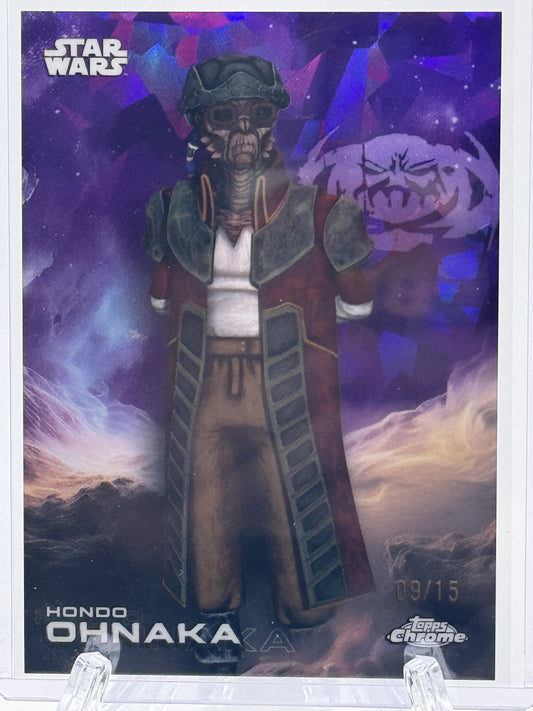 2025 Topps Chrome Star Wars #123 Hondo Ohnaka 9/15 Purple Sapphire
