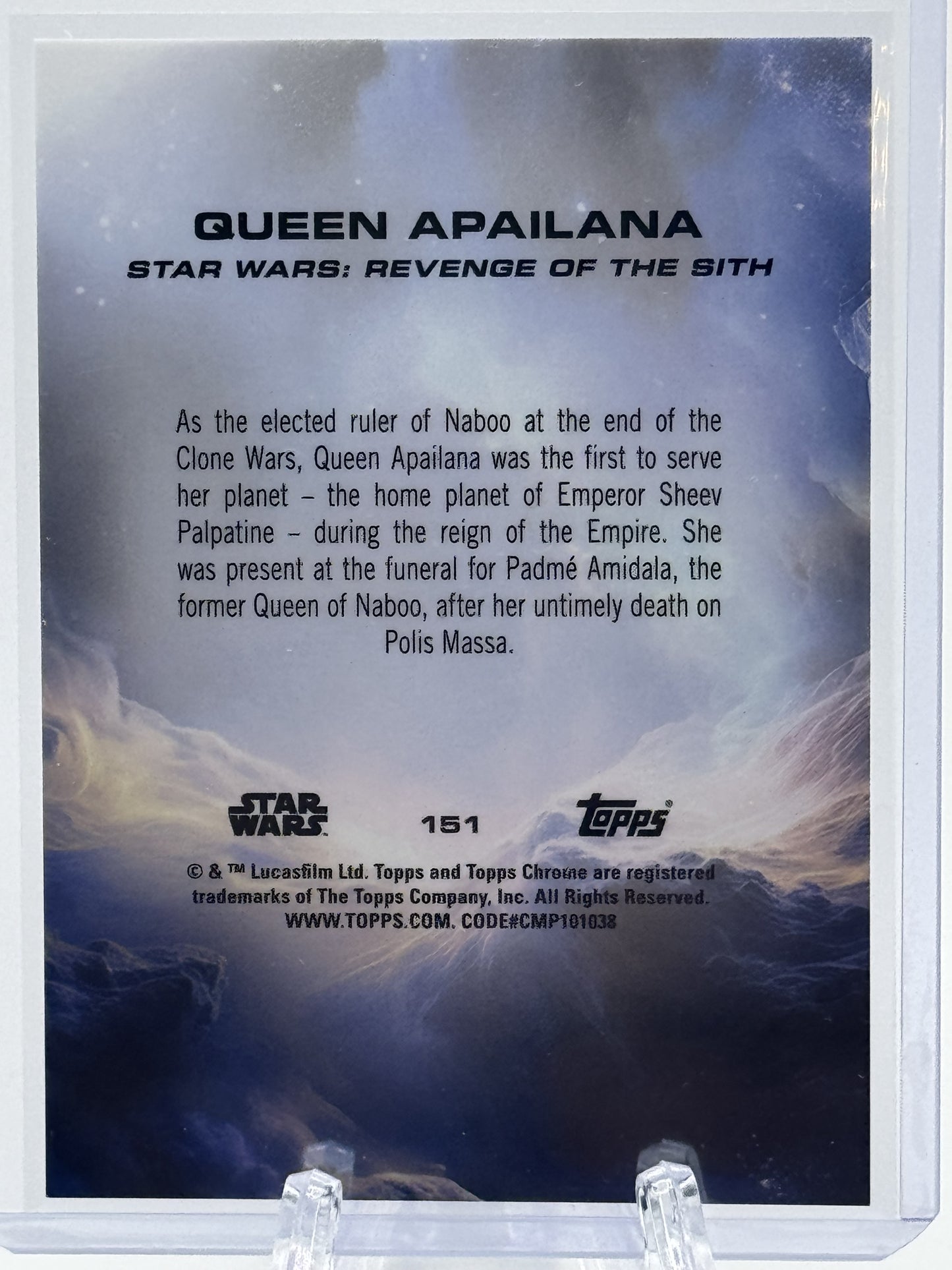 2025 Topps Chrome Star Wars Queen Apailana ORANGE PULSAR #17/25