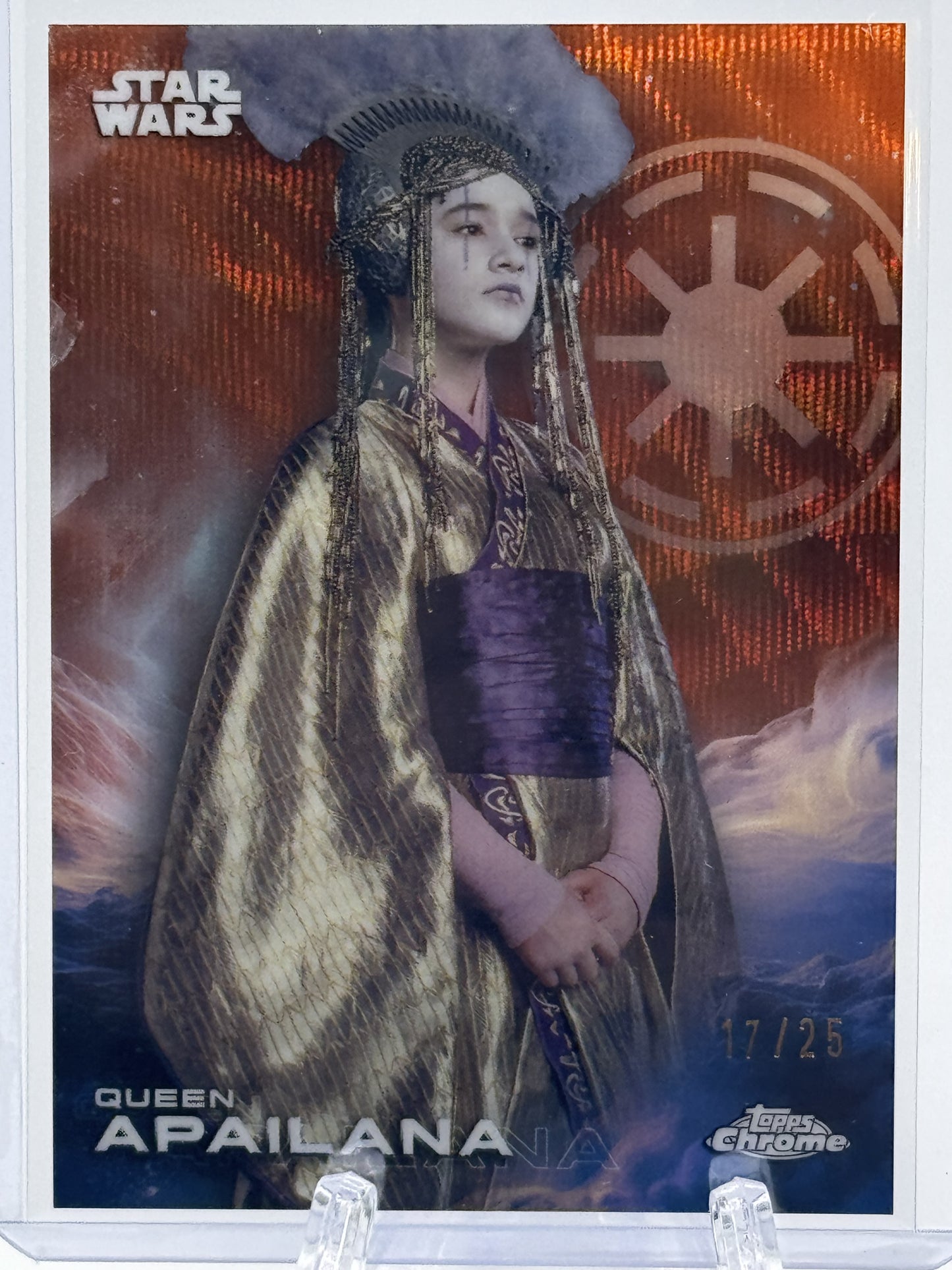 2025 Topps Chrome Star Wars Queen Apailana ORANGE PULSAR #17/25