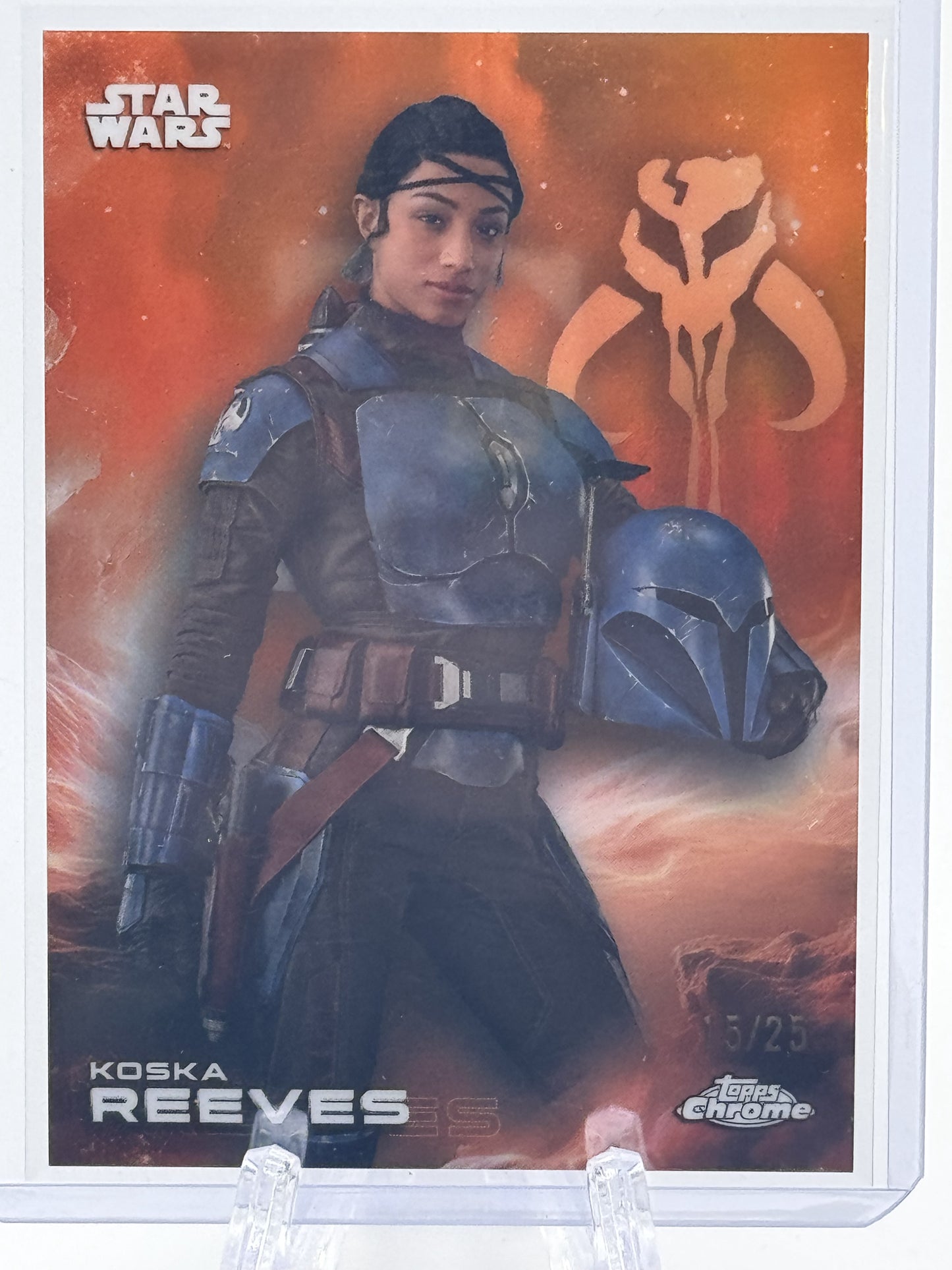2025 Topps Chrome Star Wars #76 Koska Reeves Rebel Orange Refractor # 15/25