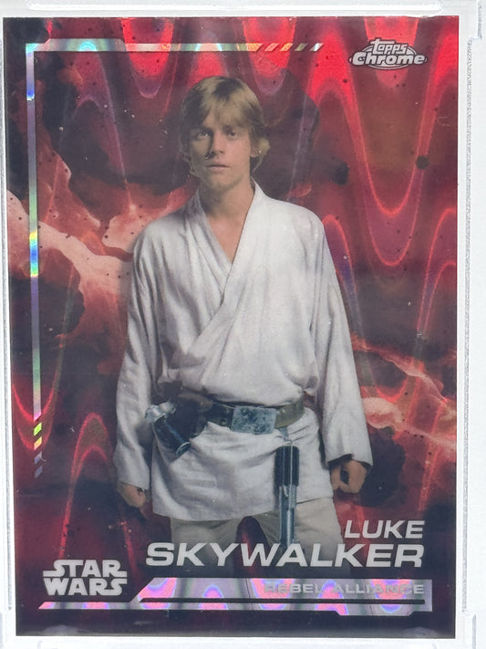 2024 Topps Chrome Star Wars #104 Luke Skywalker Red Blaster Raywave Refractor