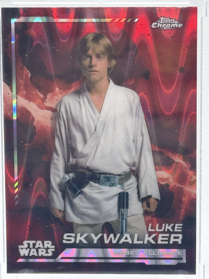 2024 Topps Chrome Star Wars #104 Luke Skywalker Red Blaster Raywave Refractor