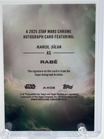 2025 Topps Chrome Star Wars #A-KCS Karol Silva Autographs Kashyyyk Green # 37/99