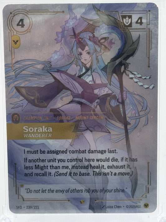 Soraka - Wanderer (Overnumbered) - Spiritforged (SFD) #239/221 Secret Rare