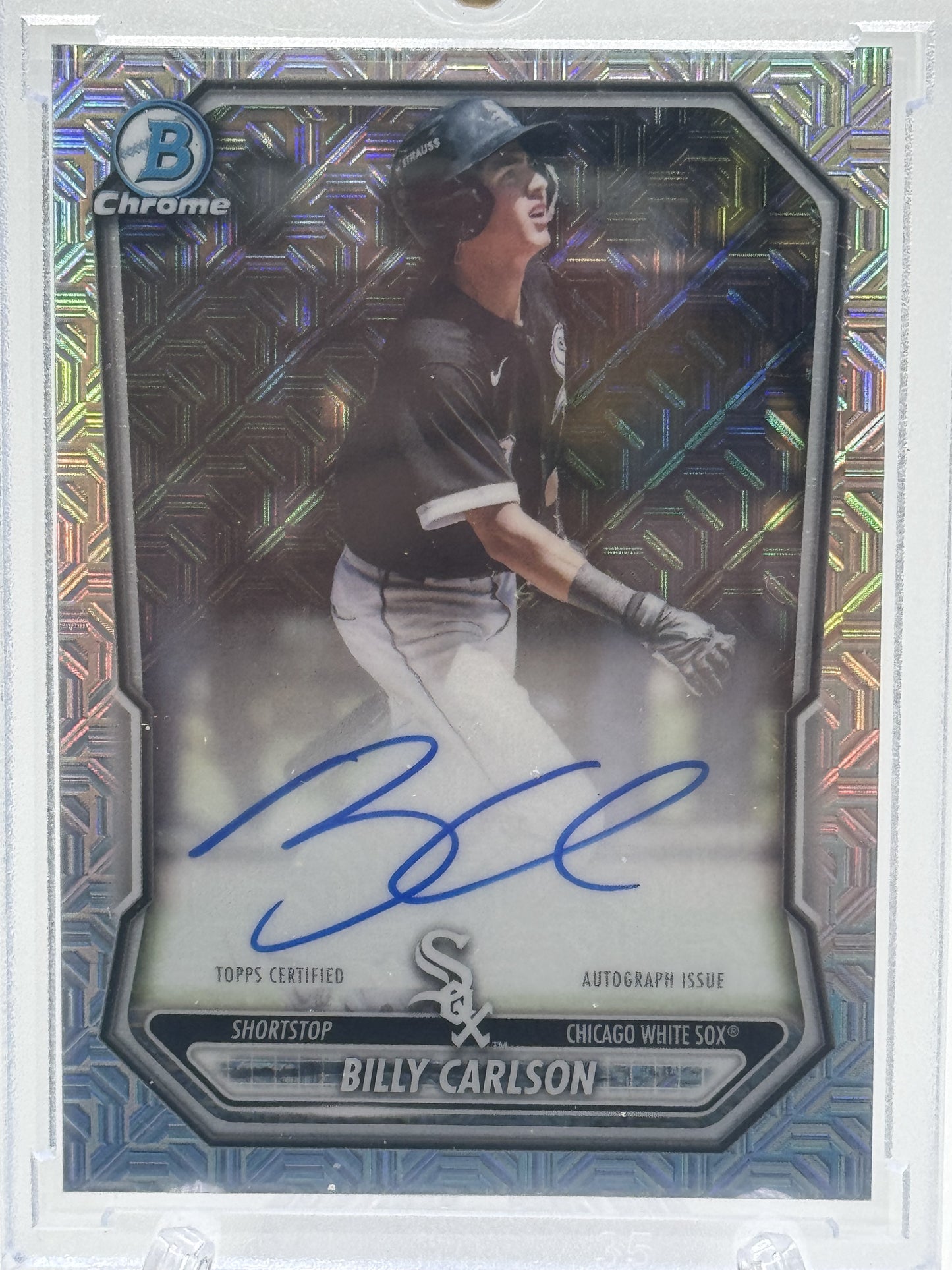 2026 Bowman #BMA-BC Billy Carlson Chrome Prospect Auto Mojo Refractor