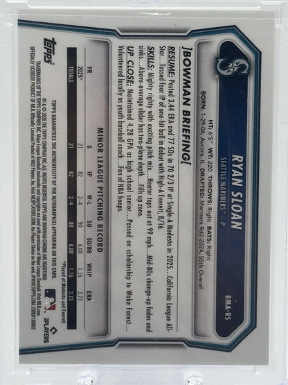 2026 Bowman #BMA-RS Ryan Sloan Chrome Mojo Prospect Autographs
