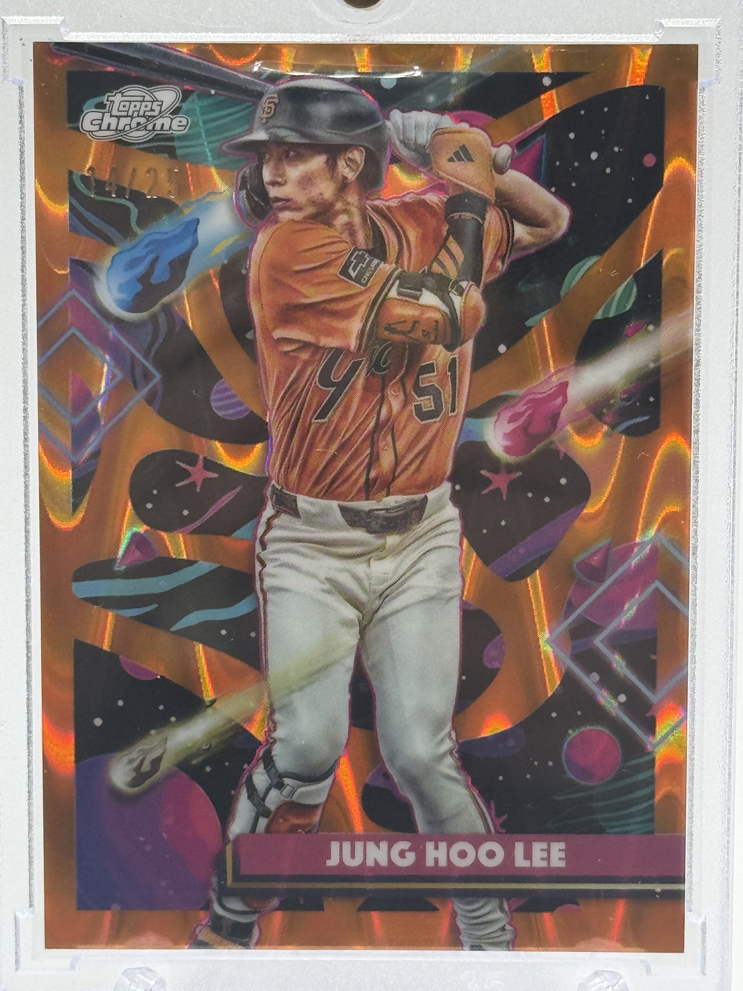 2025 Topps Chrome Cosmic #64 Jung Hoo Lee Orange Galactic Refractor # 14/25