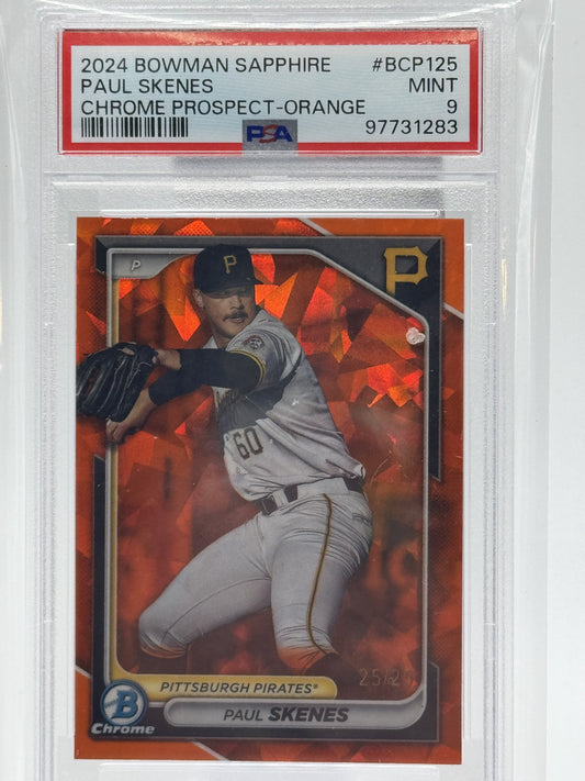 2024 Bowman Sapphire Edition #BCP-125 Paul Skenes Orange # 25/25 PSA 9