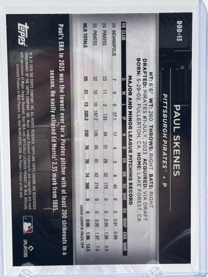 2026 Topps Chrome Black #DOD-13 Paul Skenes Depth of Darkness