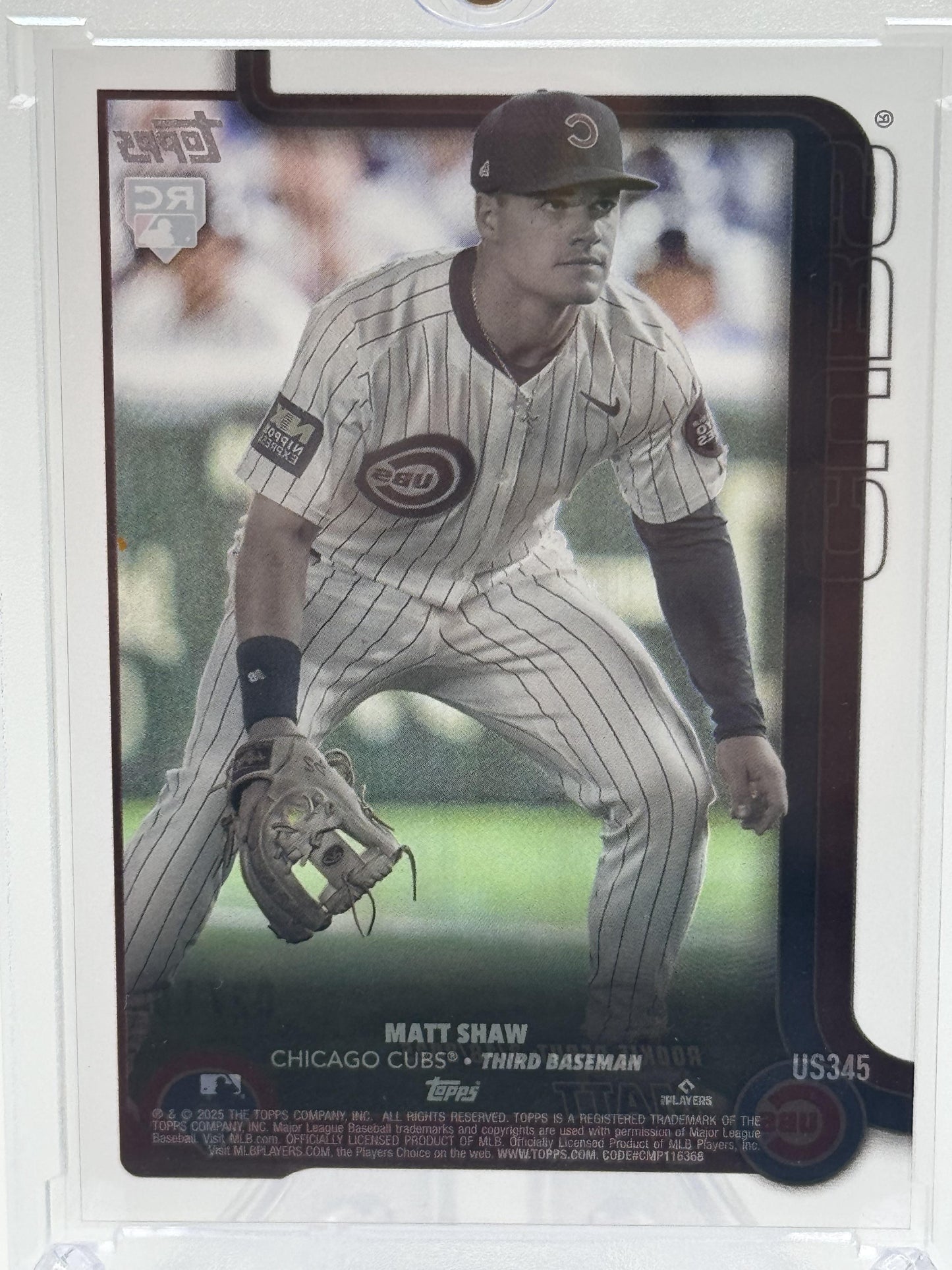 2025 Topps Update #US345 Matt Shaw Clear # 2/10