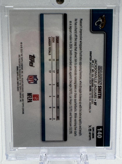 2025 Topps Chrome #140 Maason Smith Football Leather Red #/5