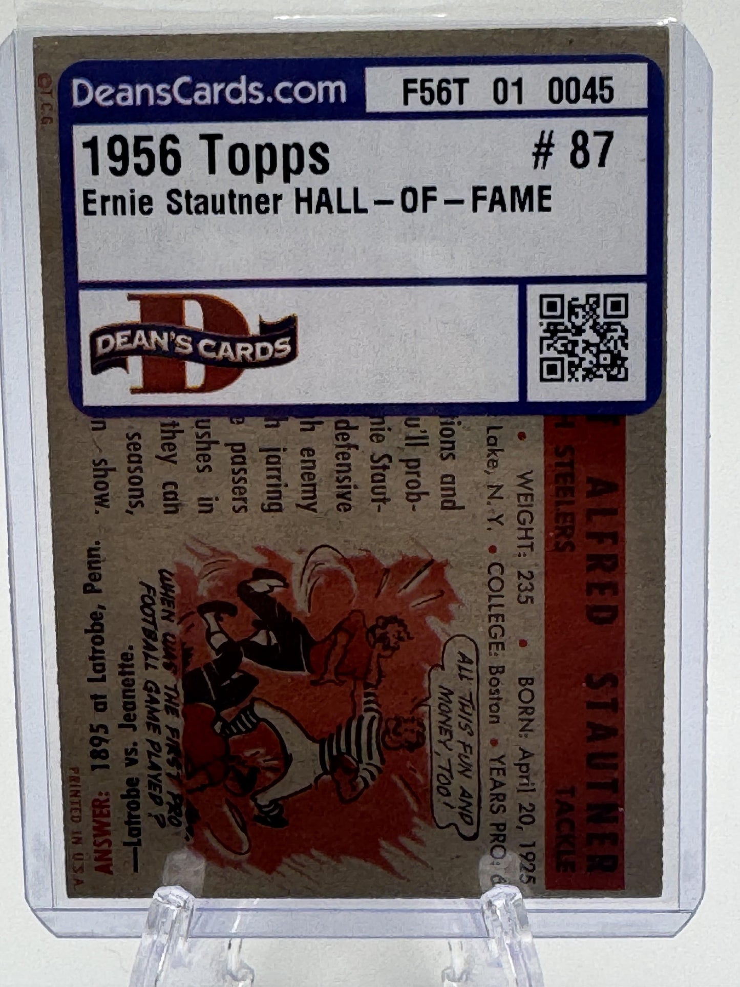 1956 Topps #87 Ernie Stautner