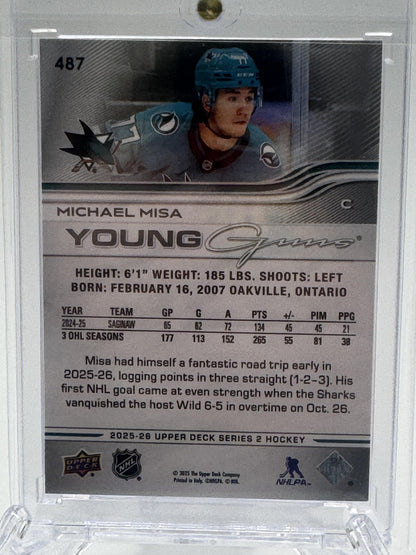 2025-26 Upper Deck #487 Michael Misa Young Guns