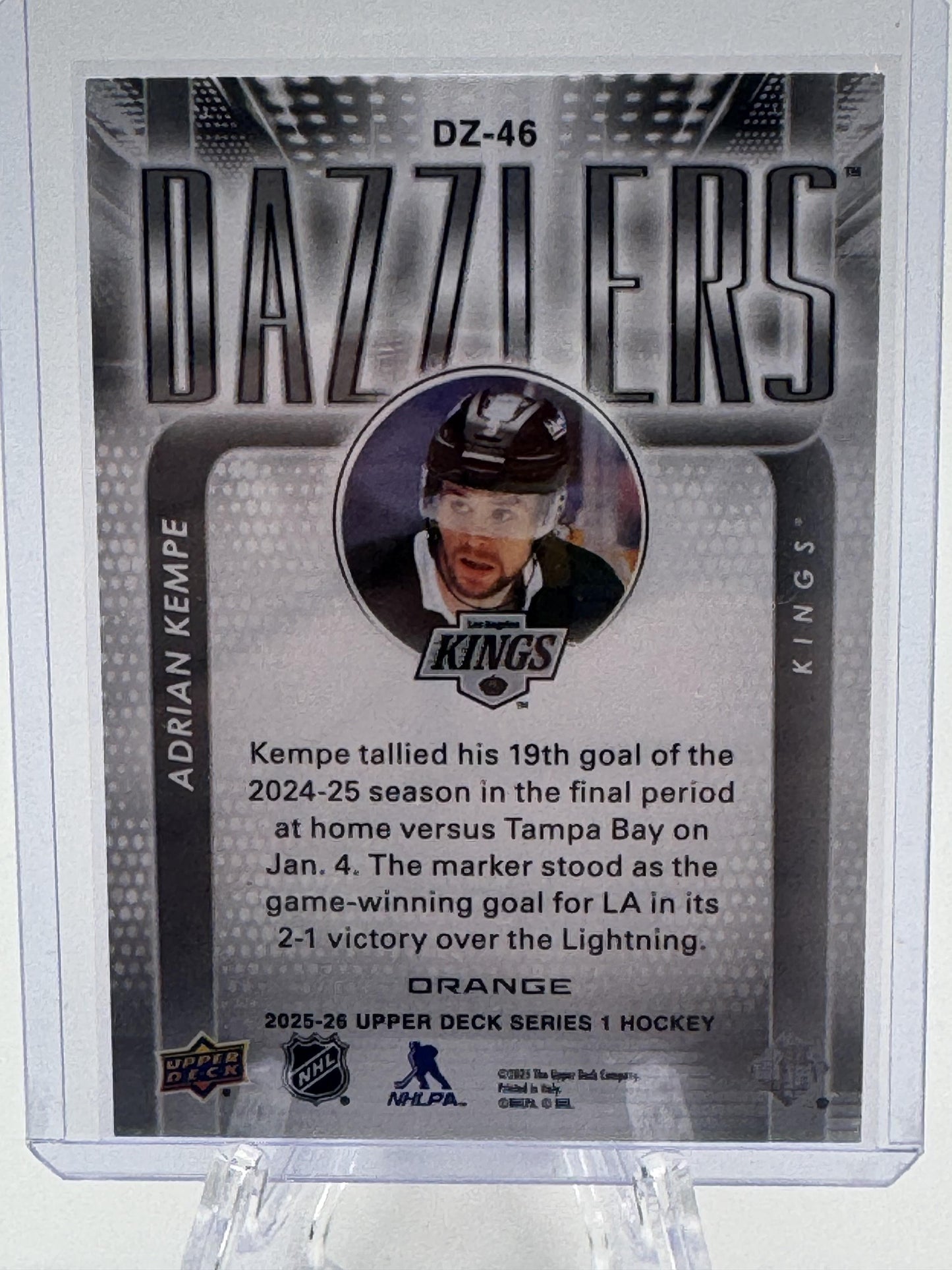 2025-26 Upper Deck #DZ-46 Adrian Kempe Dazzlers Orange