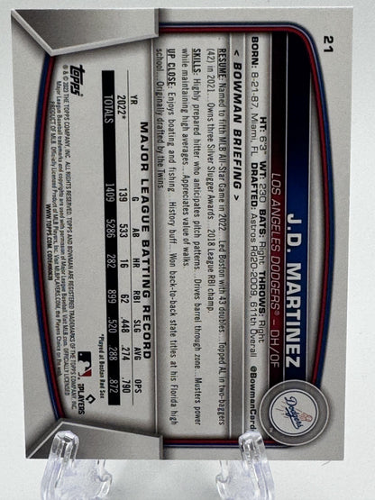 2023 Bowman #21 J.D. Martinez Yellow # 63/75