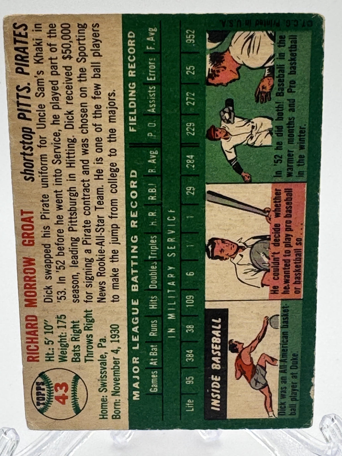 1954 Topps #43 Dick Groat