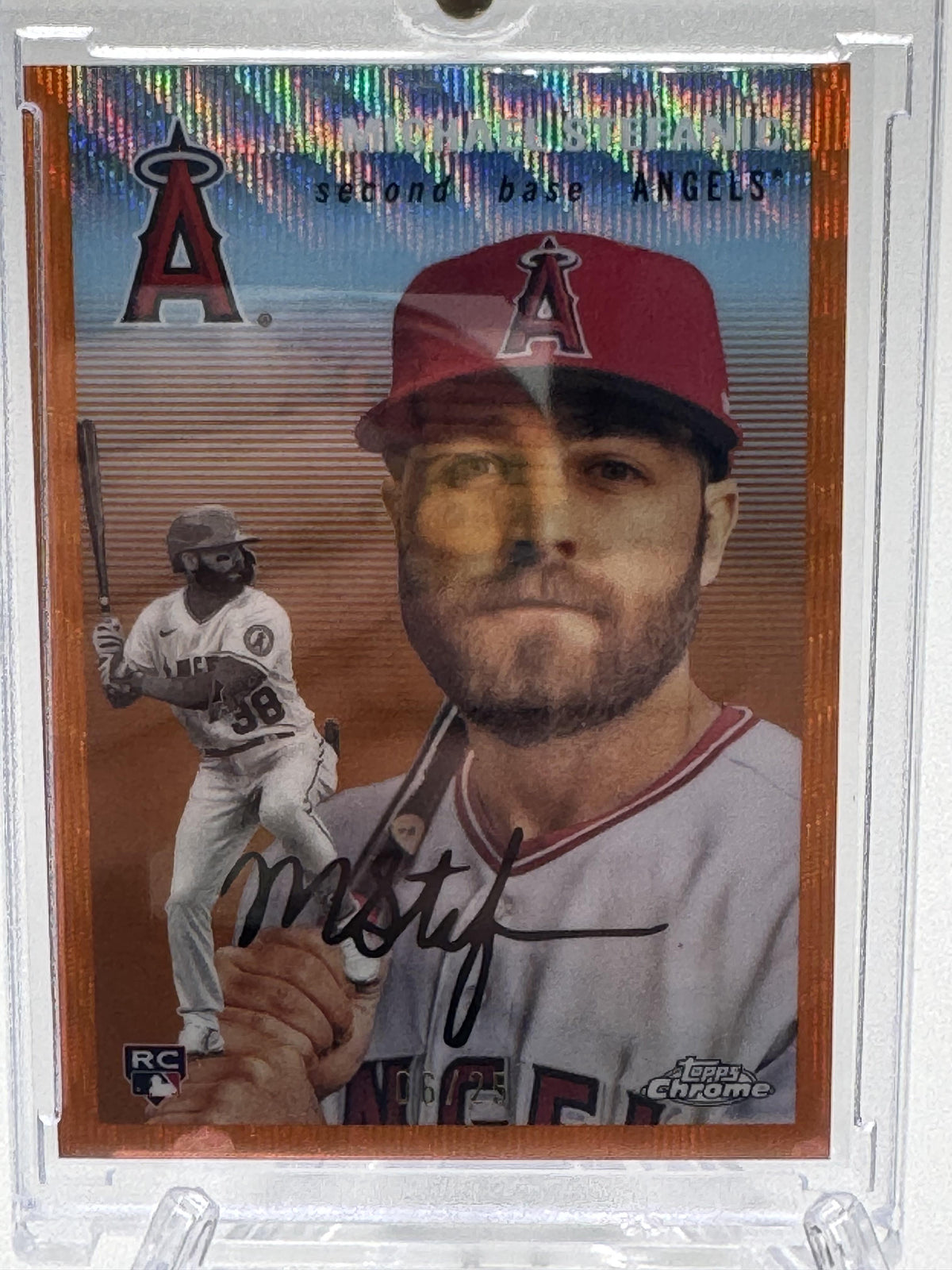 2023 Topps Chrome Platinum Anniversary #38 Michael Stefanic Orange Wave  #/25